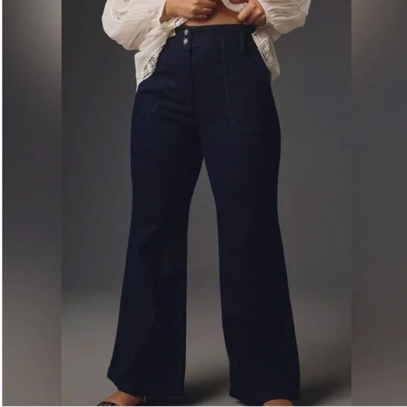 Maeve Dark Blue Flare & Wide Leg Jeans Size 30 - Picture 4 of 16